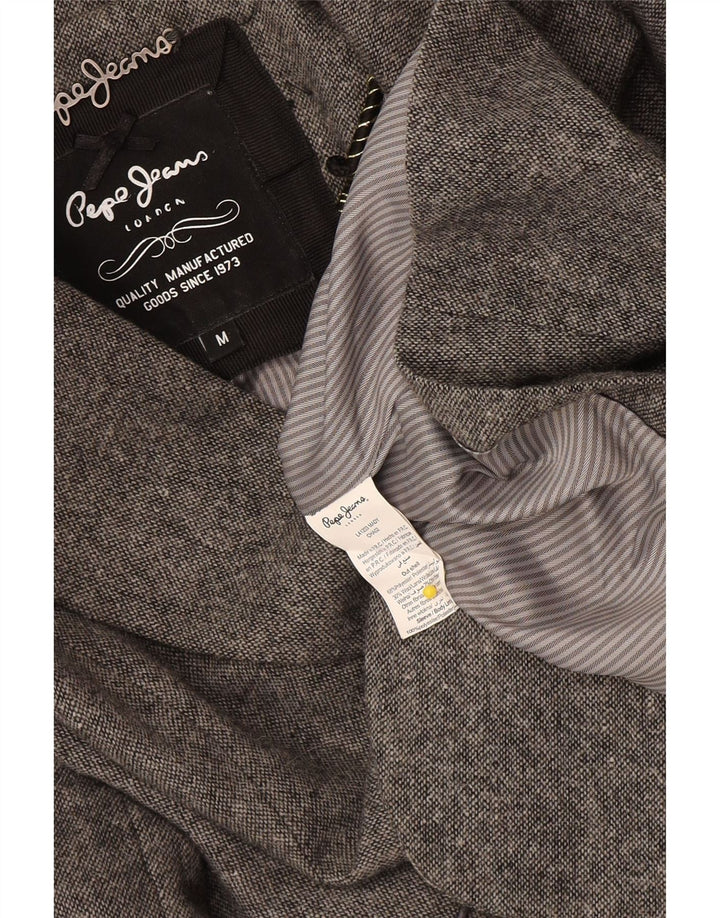 PEPE Jeans Veste blazer courte militaire pour femme UK 12 Gris moyen classique