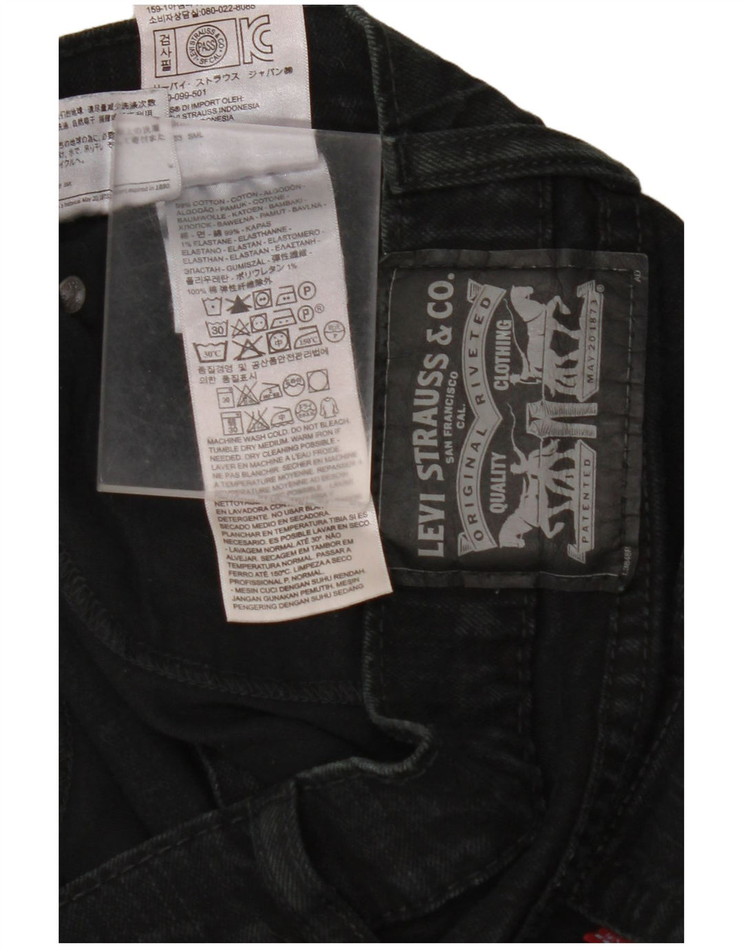 LEVI'S Jean Droit Homme W36 L29 Noir Coton