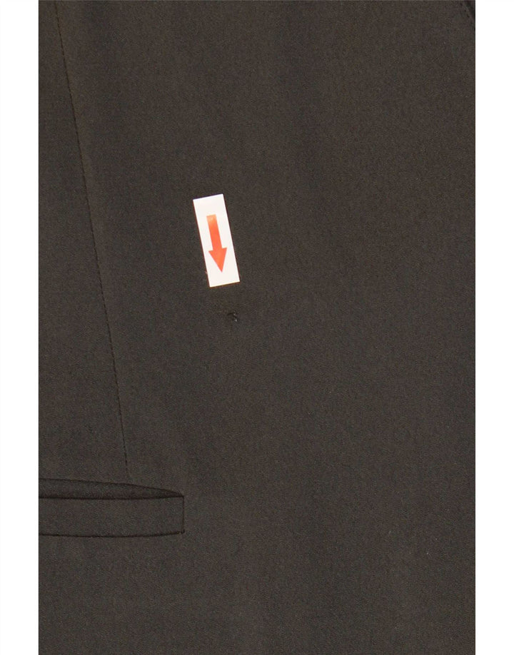vintage Femme 1 Bouton Blazer Veste UK 14 Acétate Noir Moyen