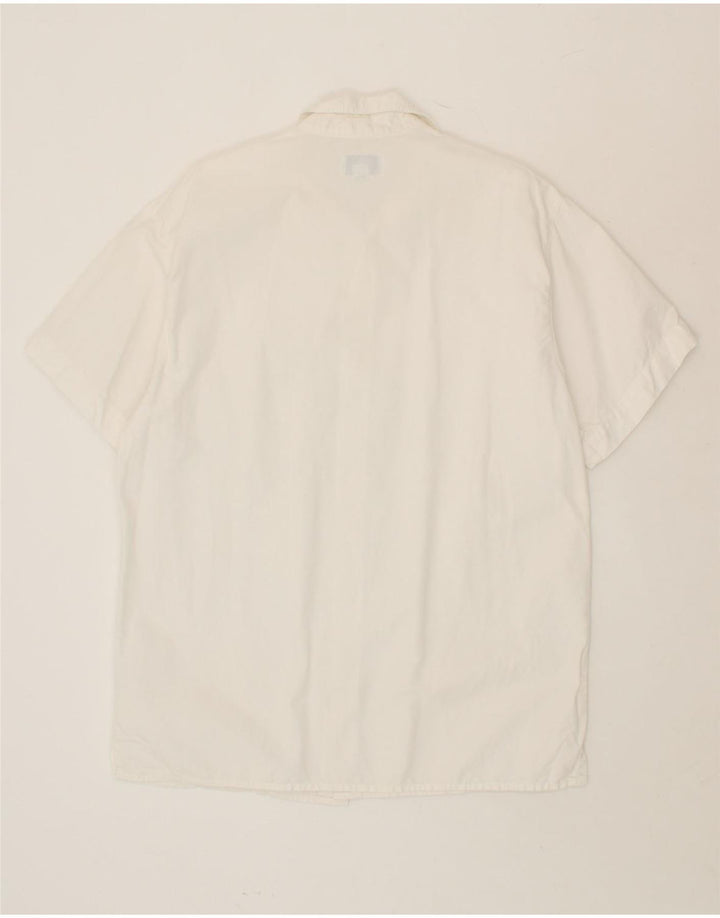 NORTH SAILS Mens Short Sleeve Shirt Medium White Cotton Vintage North Sails and Second-Hand North Sails from Messina Hembry 