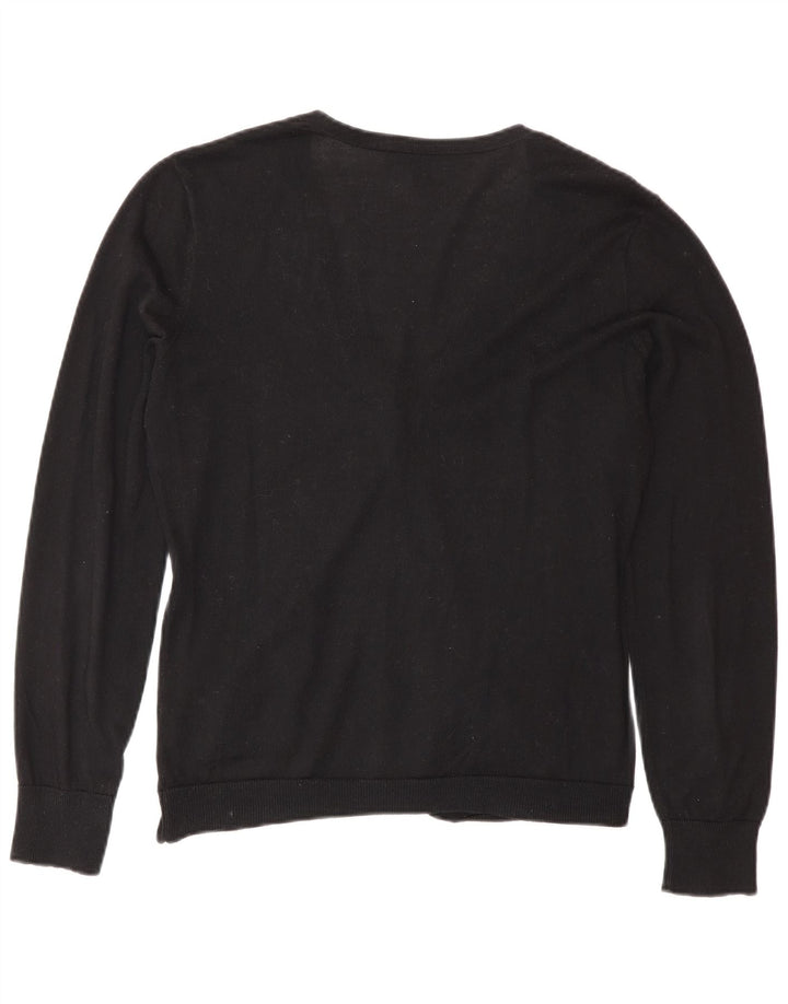 Ralph Lauren Pull Cardigan Femme UK 10 Petit Noir