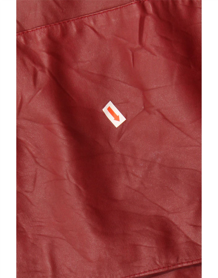 VINTAGE Veste en cuir femme EU 46 XL Cuir Bordeaux