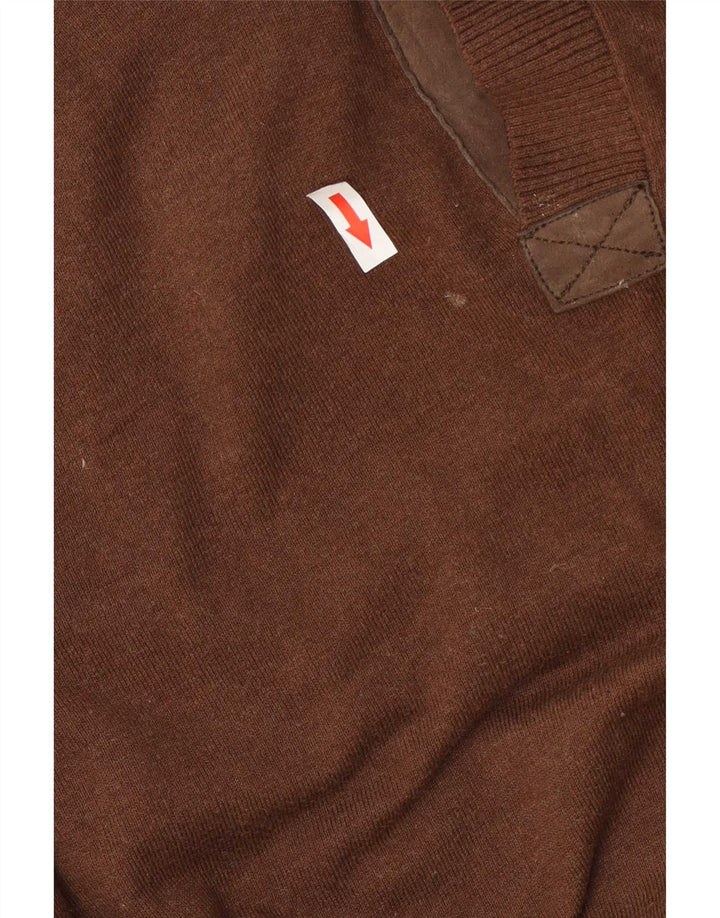 Massimo Dutti Pull col châle pour homme XL en coton marron