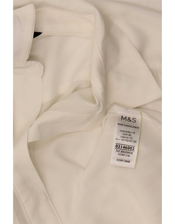 Marks & Spencer Chemisier pour femme UK 14 Large Blanc Polyester