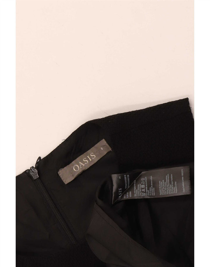 Oasis Robe fourreau sans manches pour femme UK 8 Petit Noir Polyester