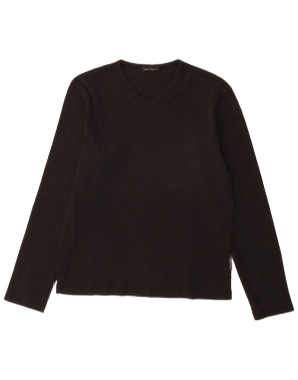 SERGIO TACCHINI Haut Femme Manches Longues UK 12 Coton Noir Moyen