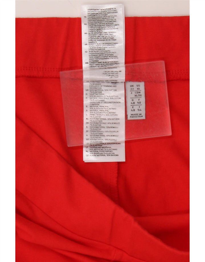 ADIDAS Leggings Femme UK 22 2XL Rouge Coton