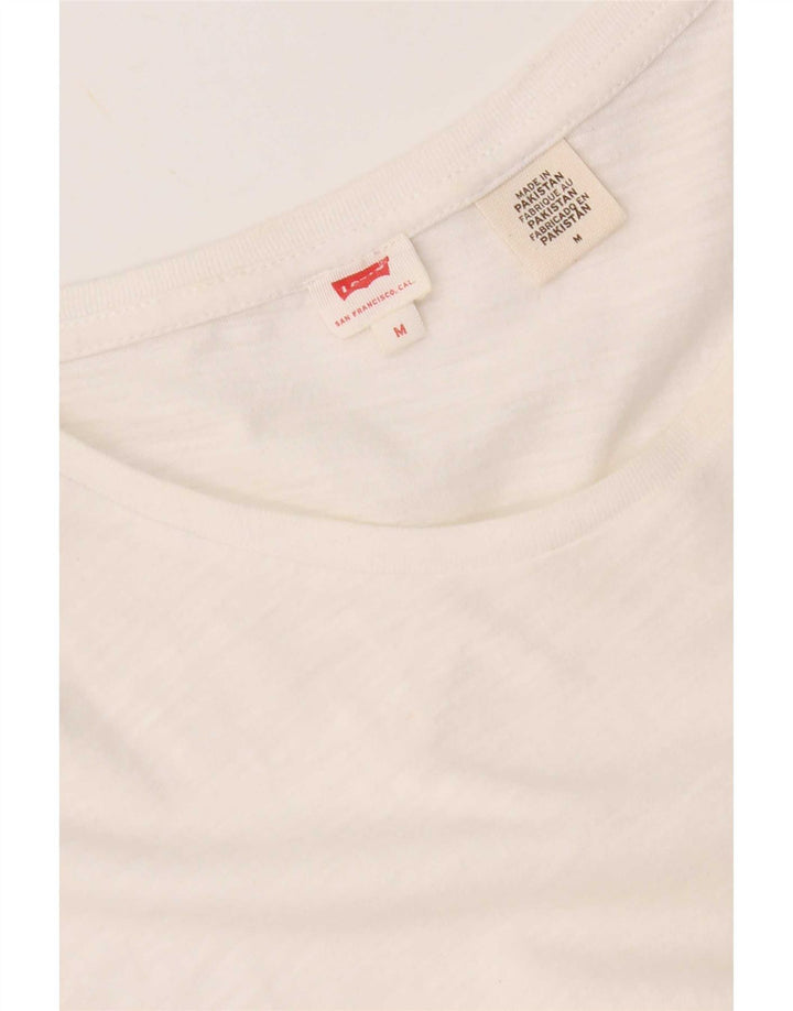 Levi's T-Shirt Femme UK 14 Medium Blanc Moucheté