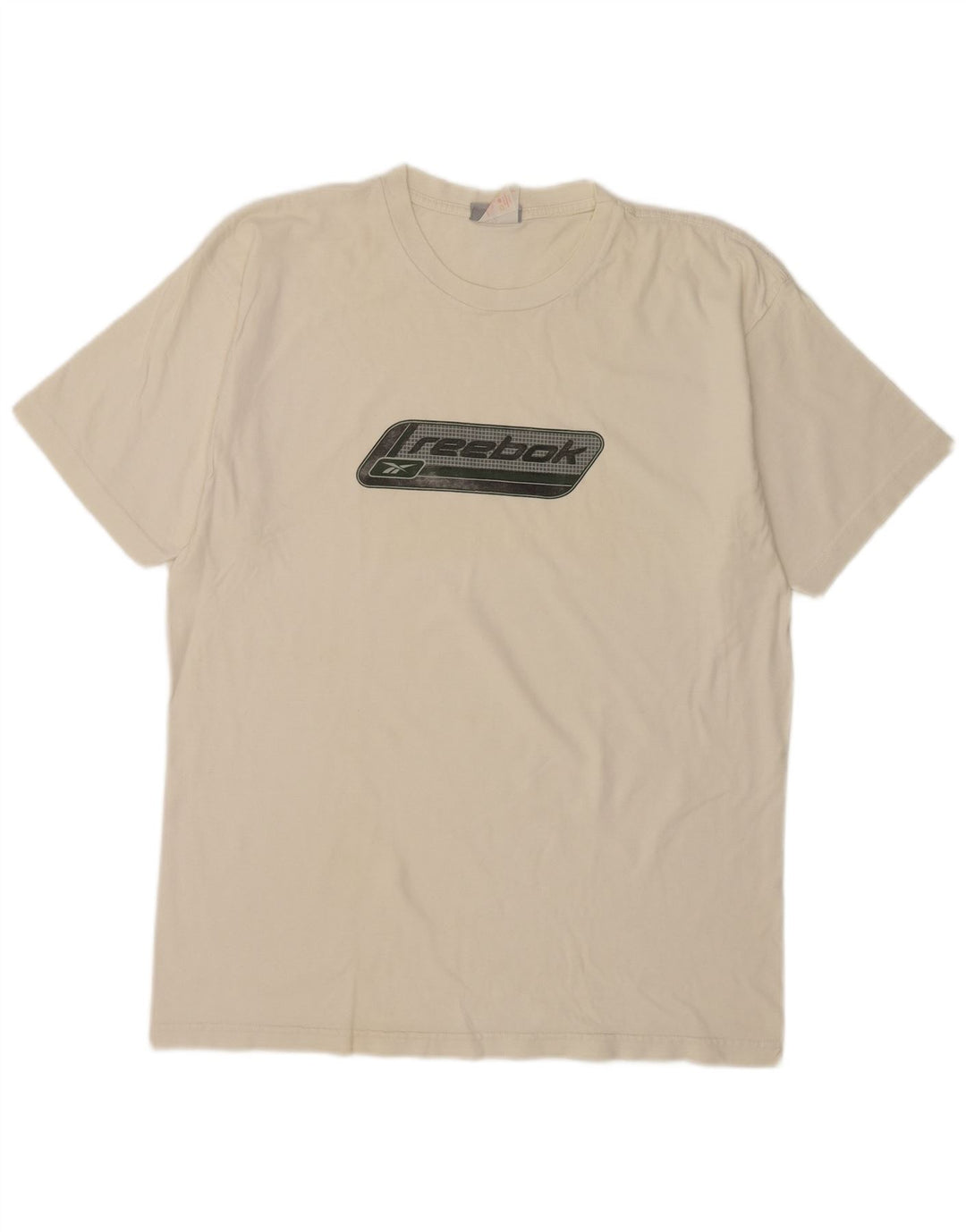 Reebok T-Shirt Graphique Homme Large Blanc Cassé Coton