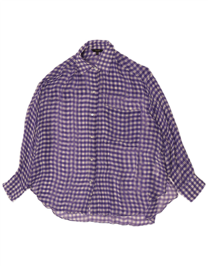 Massimo Dutti Chemisier surdimensionné pour femme UK 14 Vichy violet moyen