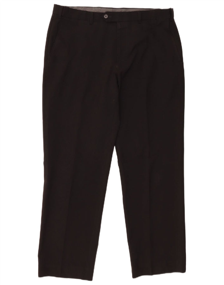 Marks & Spencer Pantalon de costume coupe classique pour homme W34 L27 Noir Polyester