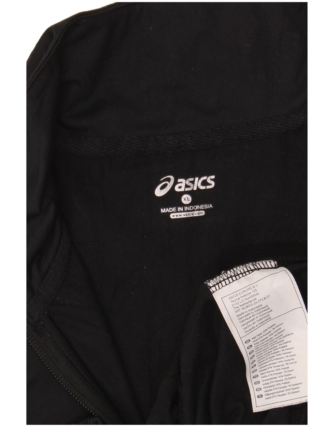 Asics Veste de survêtement pour femme UK 18 XL Noir Colorblock Polyester