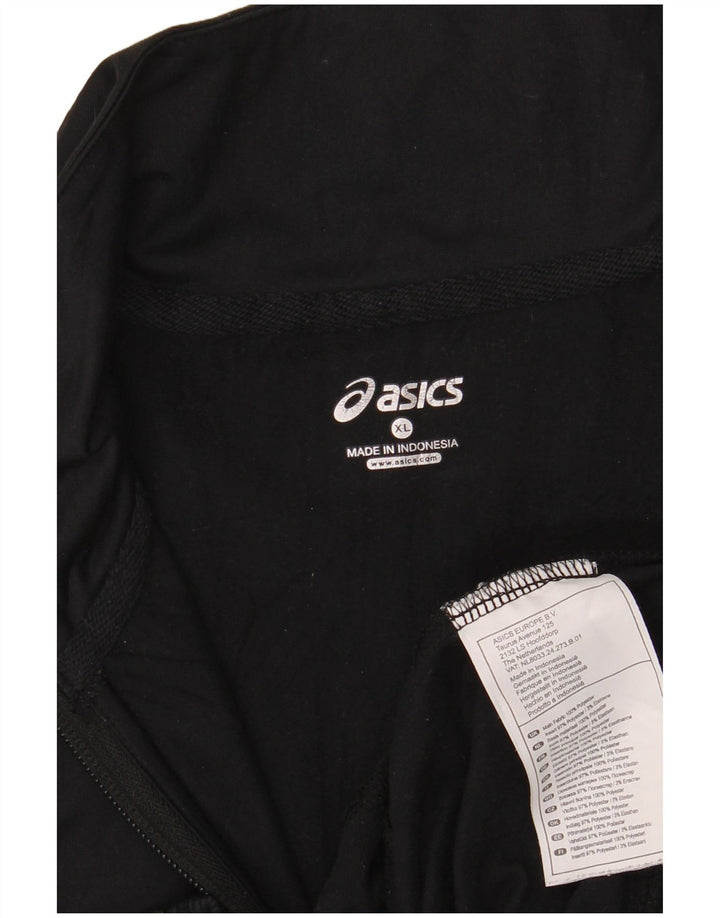 Asics Veste de survêtement pour femme UK 18 XL Noir Colorblock Polyester