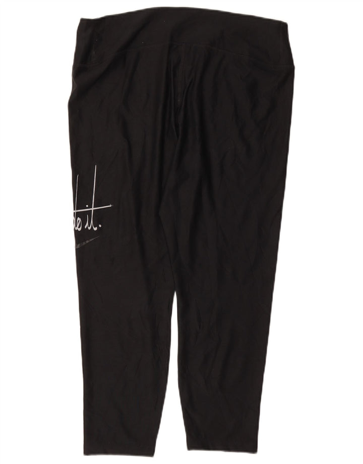 NIKE Legging Capri Dri Fit Graphic pour femme UK 18 XL Noir Polyester