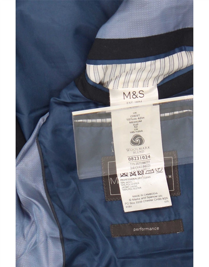 Marks & Spencer Veste blazer à 2 boutons pour homme UK 42 Grande laine bleu marine
