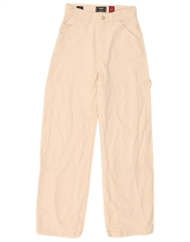 Superdry Pantalon Cargo Droit Femme W26 L30 Beige