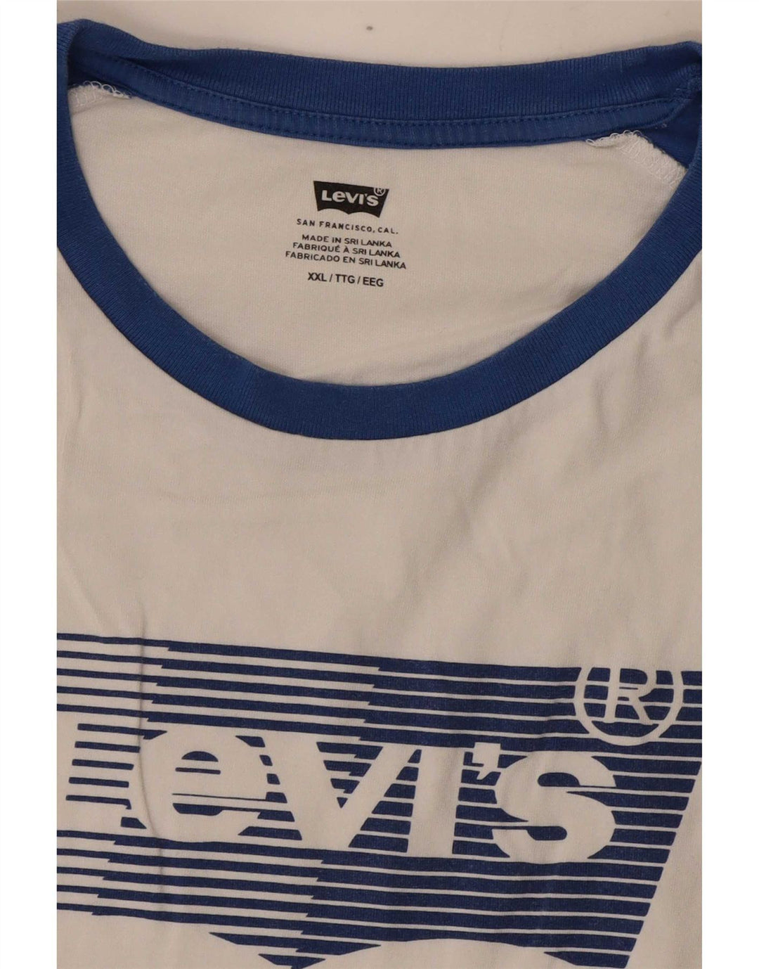 Levi's T-Shirt Graphique Top 2XL Homme Blanc Colorblock