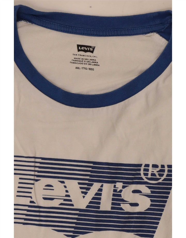 Levi's T-Shirt Graphique Top 2XL Homme Blanc Colorblock