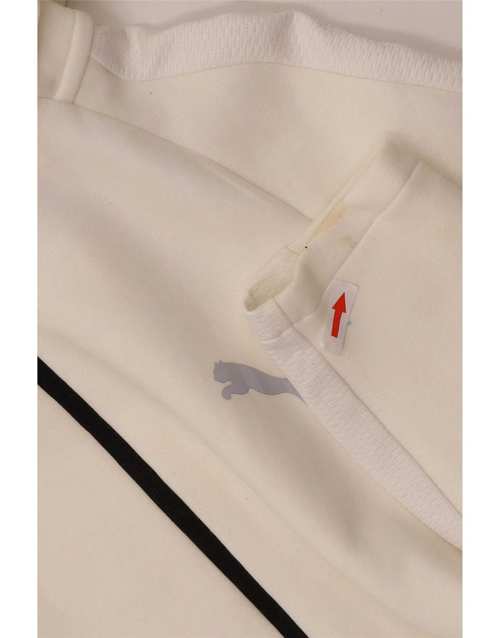 Puma Sweat à Capuche Zippé Homme Blanc Moyen Coton