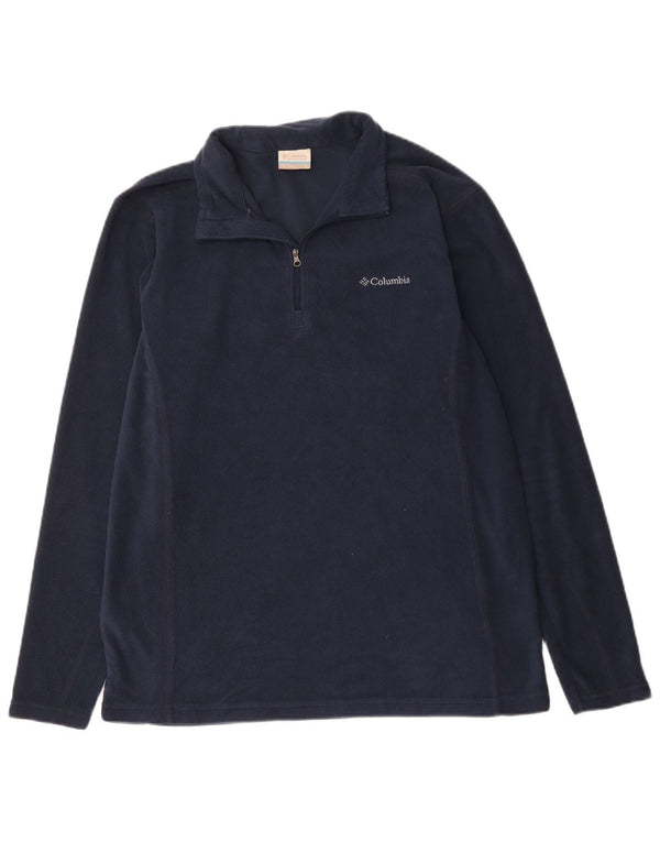 Columbia Pull polaire à col zippé pour homme, taille L, bleu marine, polyester