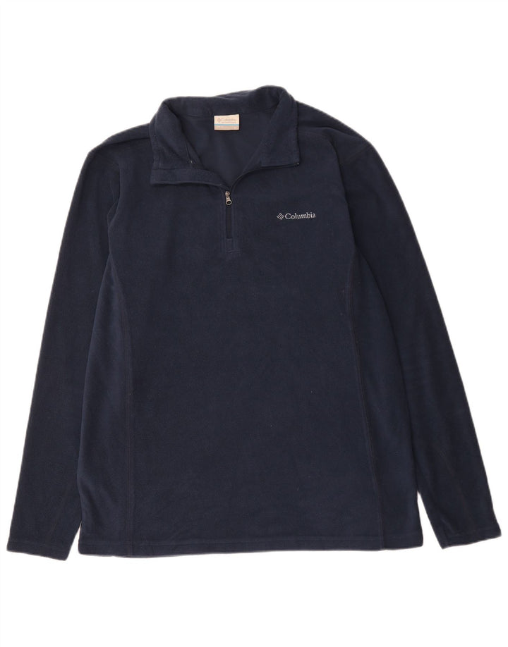 Columbia Pull polaire à col zippé pour homme, taille L, bleu marine, polyester