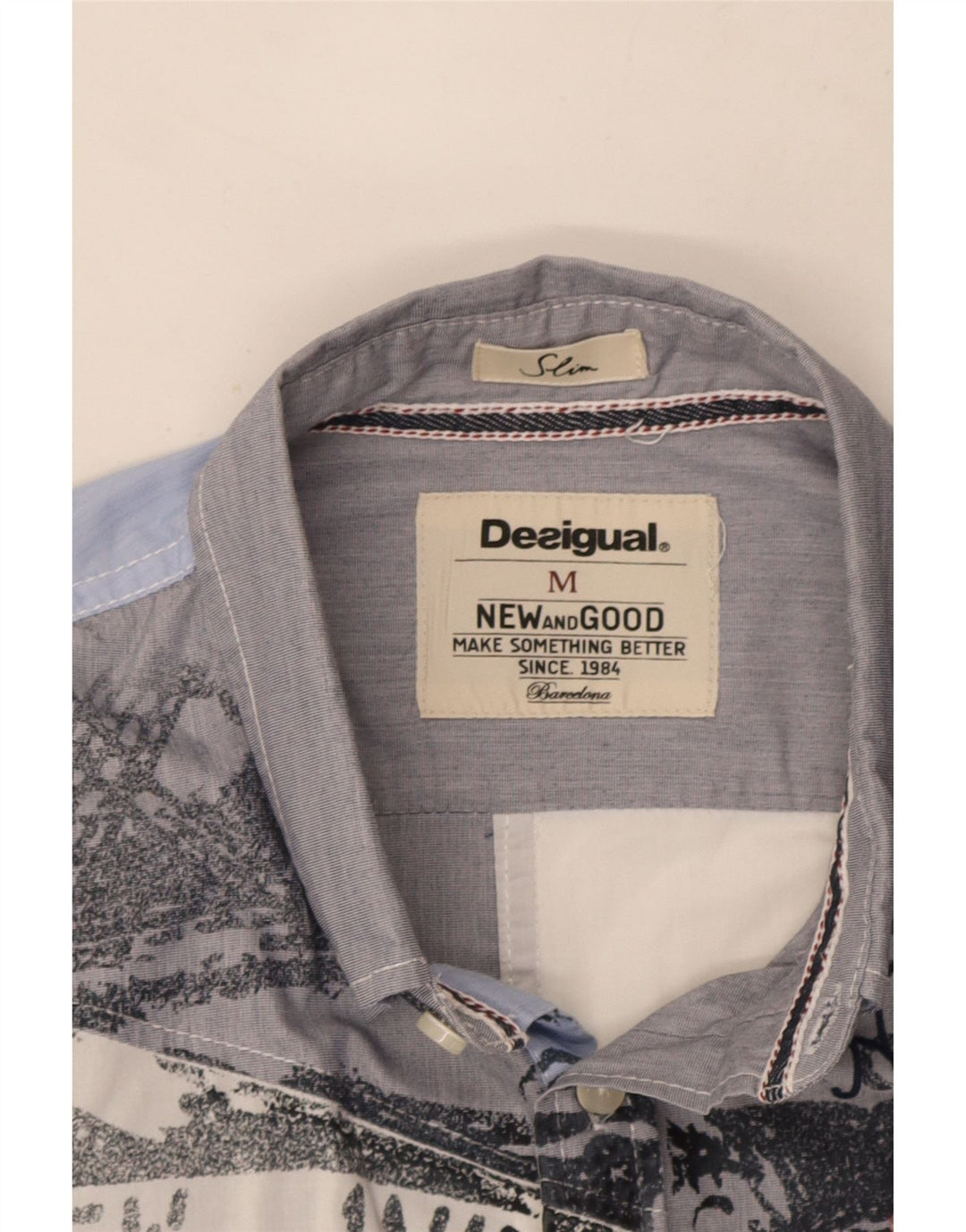 Desigual Chemise Slim Fit Graphique Homme Multicolore Colorblock