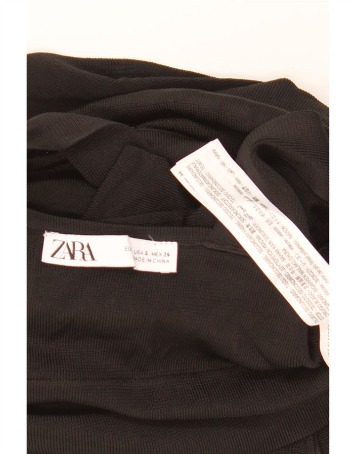 ZARA Femme Mini Jupe À Volants Petit W28 Noir Viscose