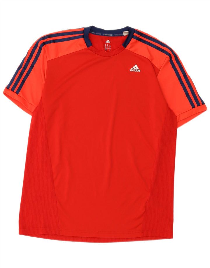 Adidas Homme Climacool T-Shirt Haut Rouge Moyen Colorblock Polyester