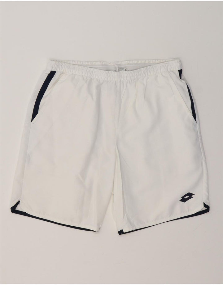 LOTTO Short de Sport Homme Petit Blanc Polyester