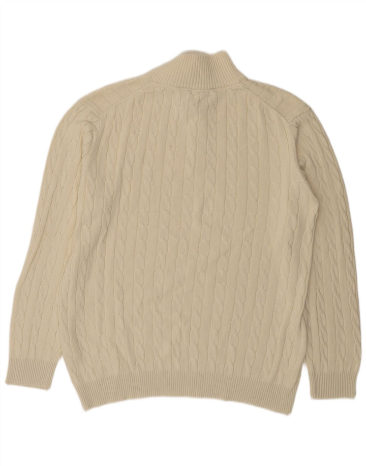 Gant Pull à col boutonné pour homme 2XL en coton blanc cassé
