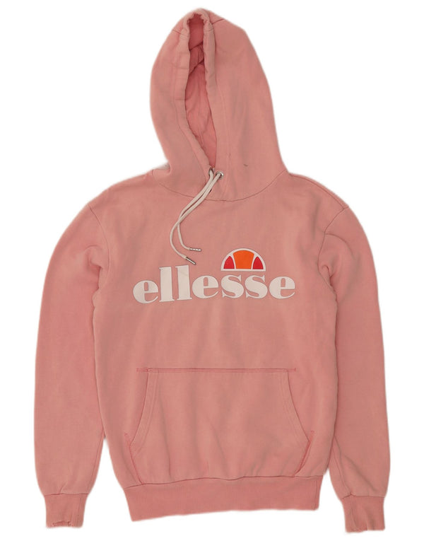 ELLESSE Pull à capuche surdimensionné graphique pour femme UK 6 XS Rose