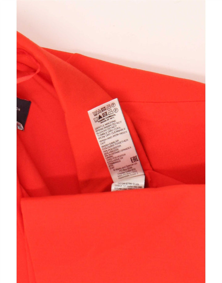 Marks & Spencer Veste blazer à 1 bouton pour femme UK 16 Large Orange Polyester