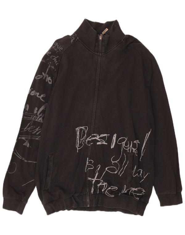 Desigual Veste de Survêtement Graphique Homme XL Noir Coton
