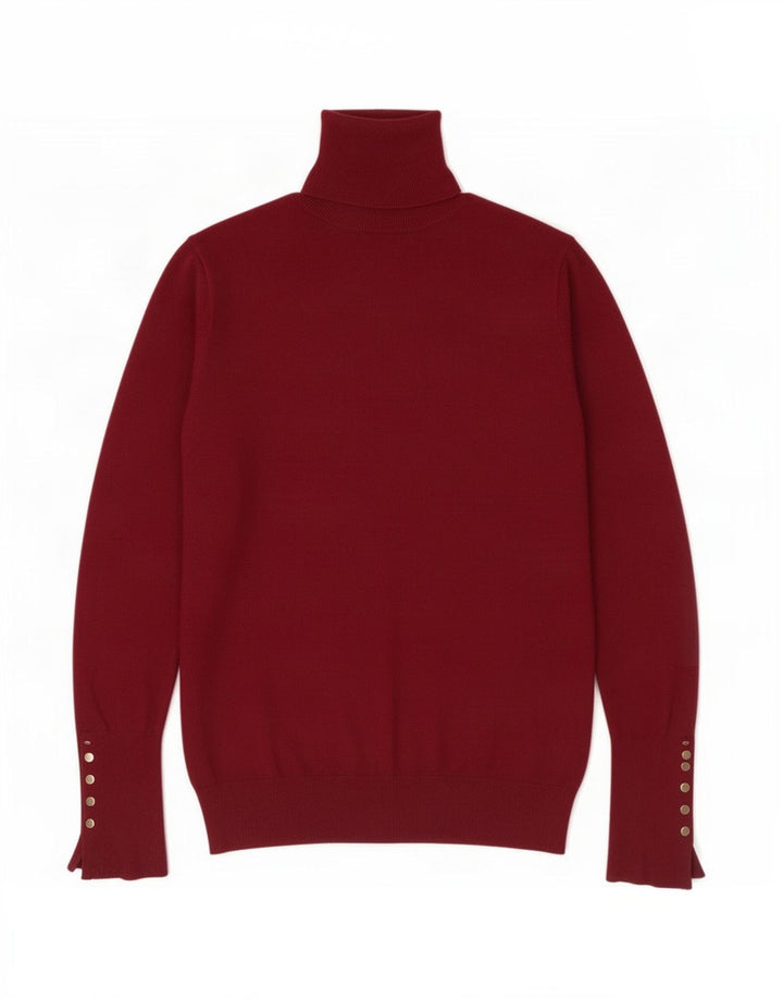 Zara Pull col roulé pour femme UK 12 Bordeaux moyen