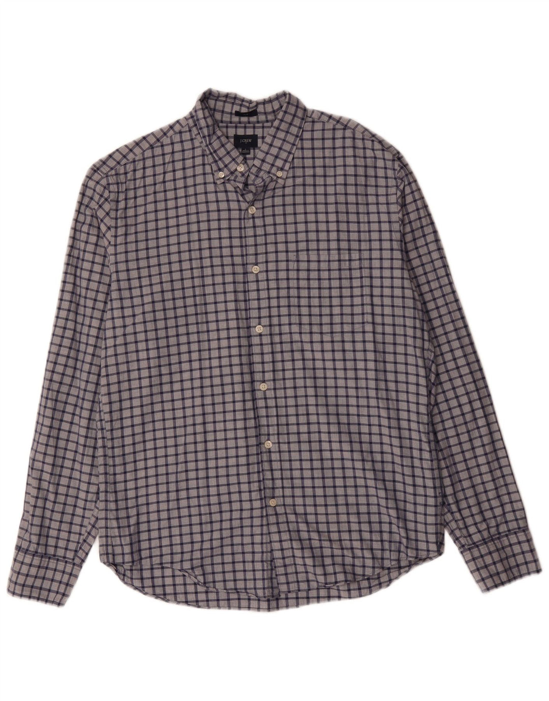 J. CREW Chemise Slim Homme Grand Carreau Bleu Marine Coton