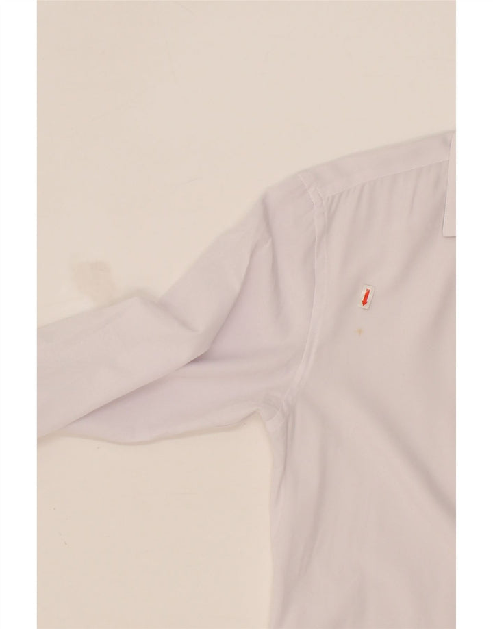 NAUTICA Mens Slim Fit Shirt Size 14 1/2 Small White Polyester Vintage Nautica and Second-Hand Nautica from Messina Hembry 