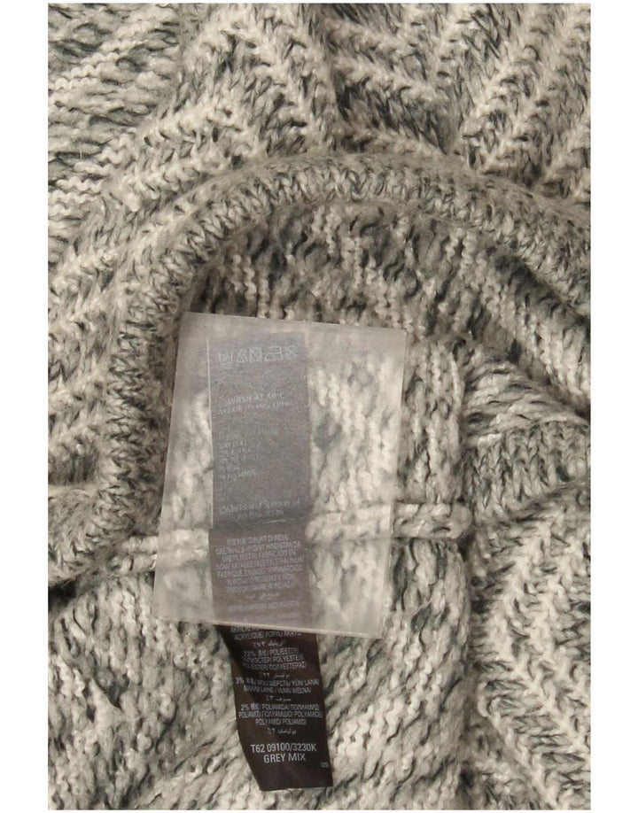 Marks & Spencer Pull cardigan long pour femme UK 14 Chevron gris moyen