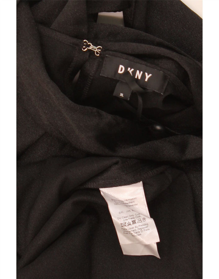 DKNY Chemisier sans manches pour femme UK 18 XL Noir Polyester