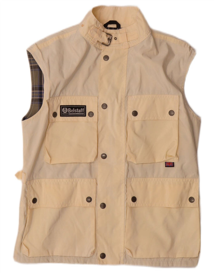 BELSTAFF Gilet utilitaire pour hommes IT 46 petit nylon blanc cassé