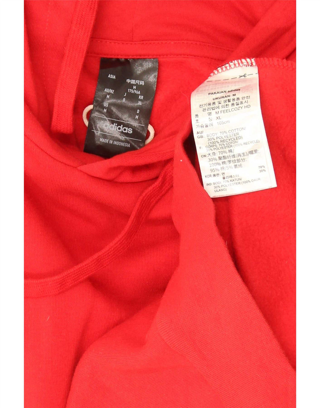 Adidas Pull à capuche pour homme en coton rouge moyen