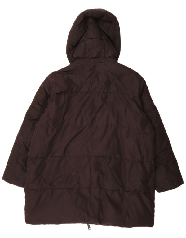 Zara Manteau matelassé surdimensionné à capuche pour hommes UK 14 Polyester noir moyen