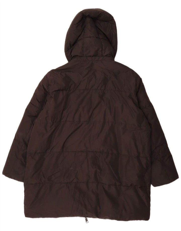 Zara Manteau matelassé surdimensionné à capuche pour hommes UK 14 Polyester noir moyen