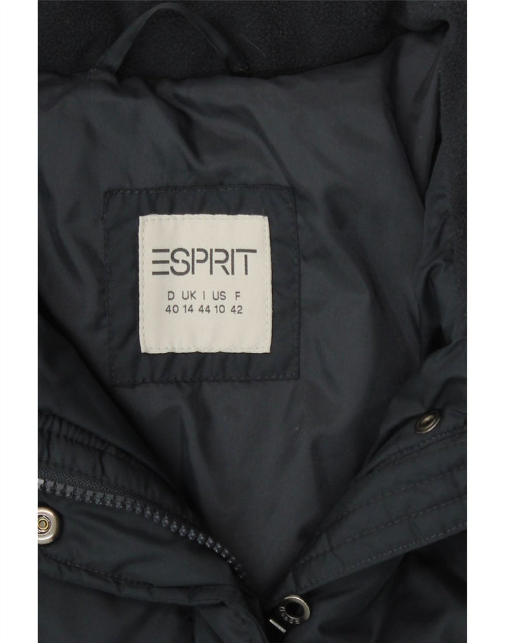 Esprit Manteau Rembourré Femme UK 14 Large Bleu Marine Polyester
