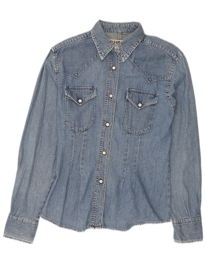 Replay Chemise en jean pour femme UK 12 Bleu moyen Coton