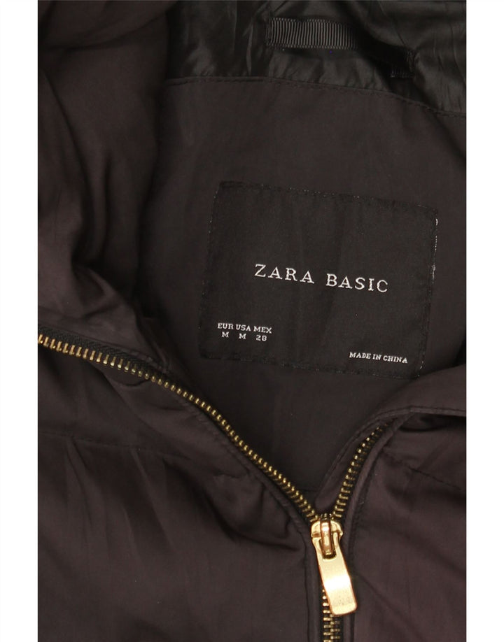 Zara Manteau rembourré pour femme UK 12 Medium Noir