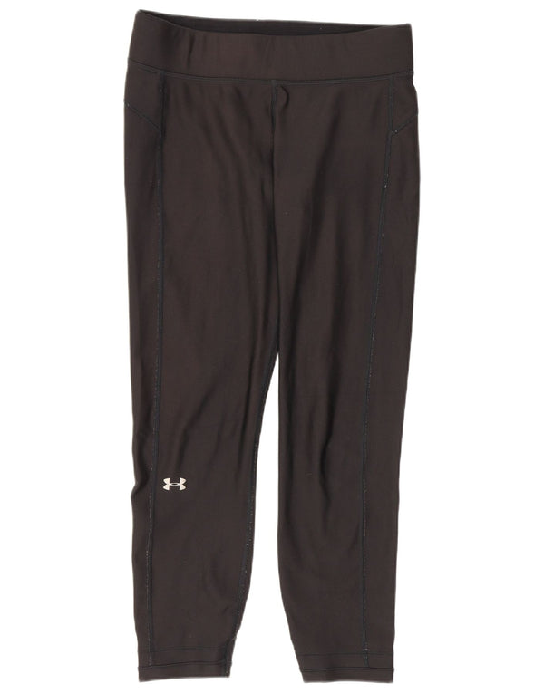 Under Armour Legging Capri Heat Gear pour femme UK 12 Noir moyen