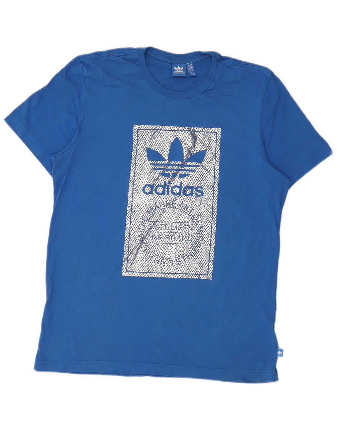 Adidas T-Shirt Graphique Homme Top XL Bleu Coton
