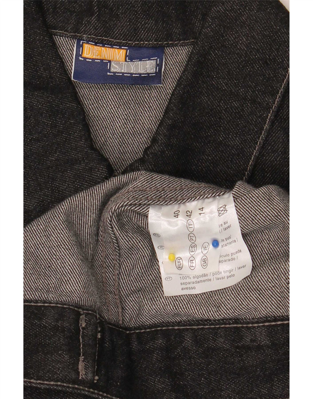 Denim Style Veste en jean femme UK 14 Grand coton noir