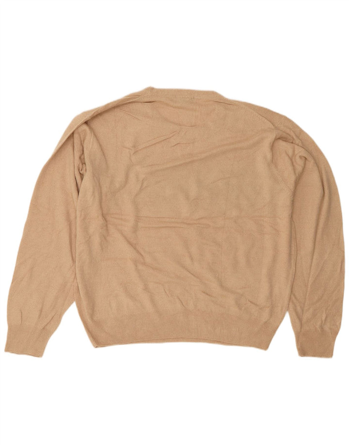 DOCKERS Pull Col Rond Homme XL Beige Rayé Polyacrylique