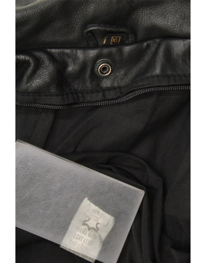 veste en cuir militaire vintage pour homme UK 42 XL Cuir noir